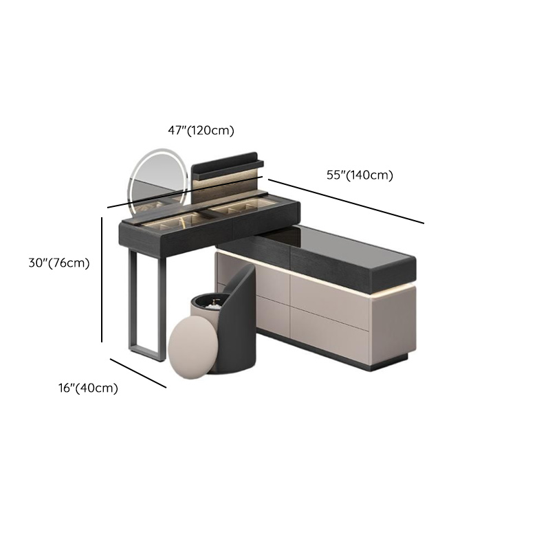 Multi-Purpose Tan Vanity Set with Lighting, Scalable 2-in-1 Adjustable Touch and Brightness - image 19