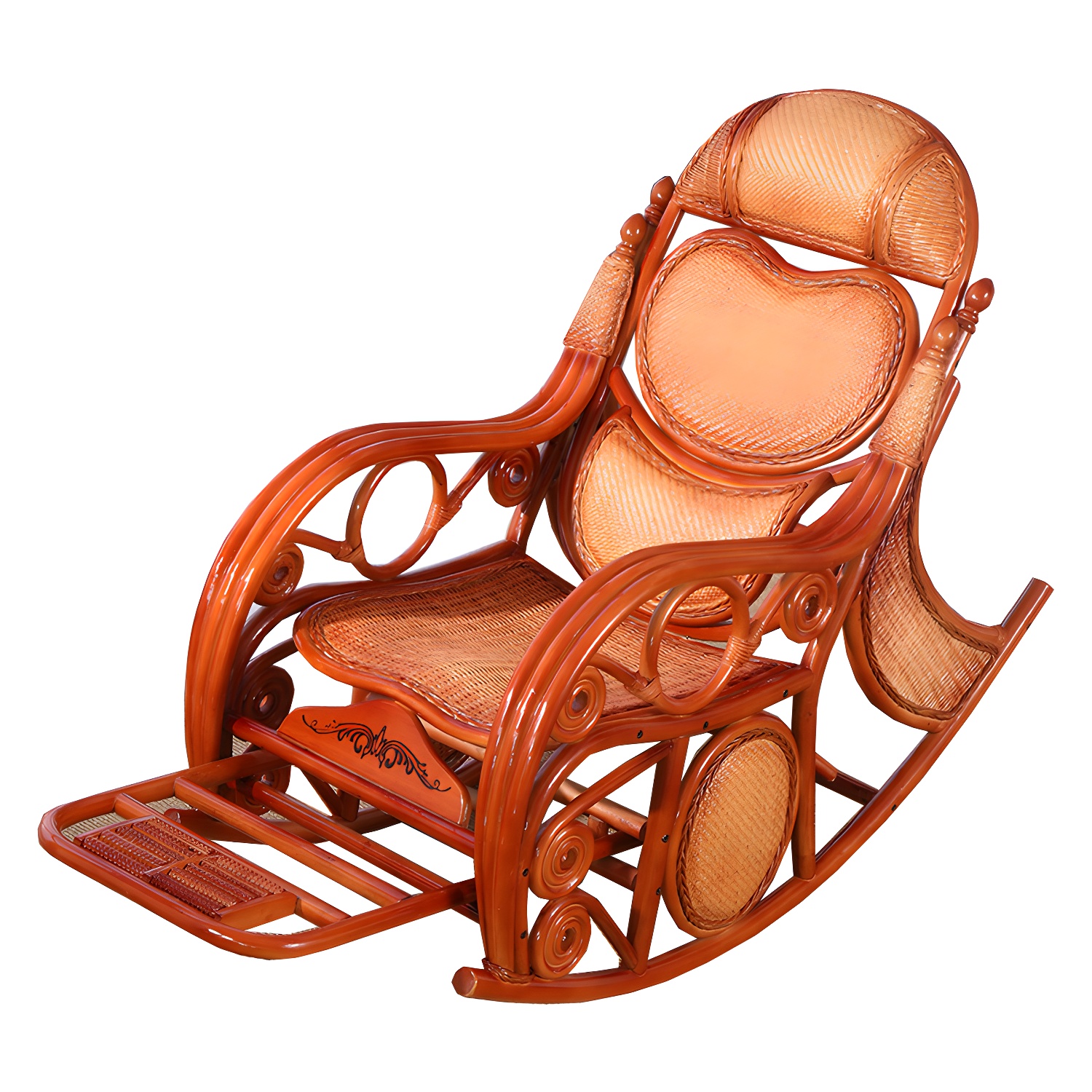 Traditional Spindle Rocking Accent Chair Tobacco Finish Rocker Chair Reclining - image 21