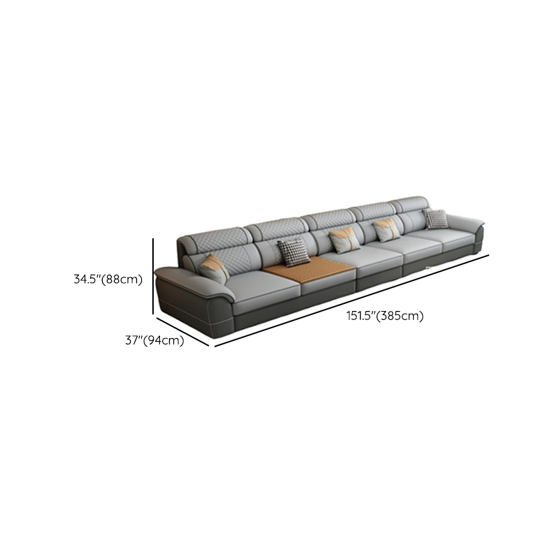 Modern Simple Style Straight/L-Shape Horizontal/Reversible Sofa Couch/Sofa Chaise in Grey with Water-resistant and Pillow Top Arm, 2-piece/3 Pc - image 16