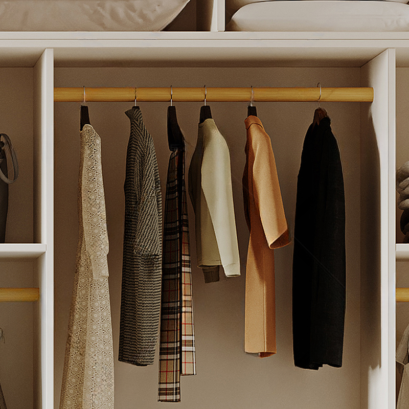 White Minimalist Laminate Wardrobe Closet with 3-Drawer, Soft Close Door, Interior Shelves, and Clothing Rod - image 5