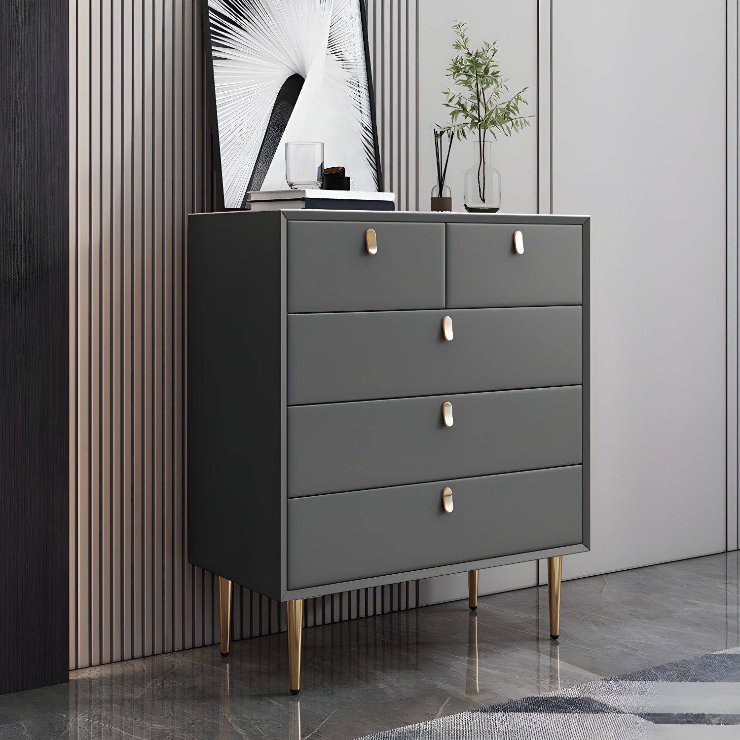 15.6-inch W Storage Chest Classic Glam Dresser with 5/6/7/9 Drawers - image 2