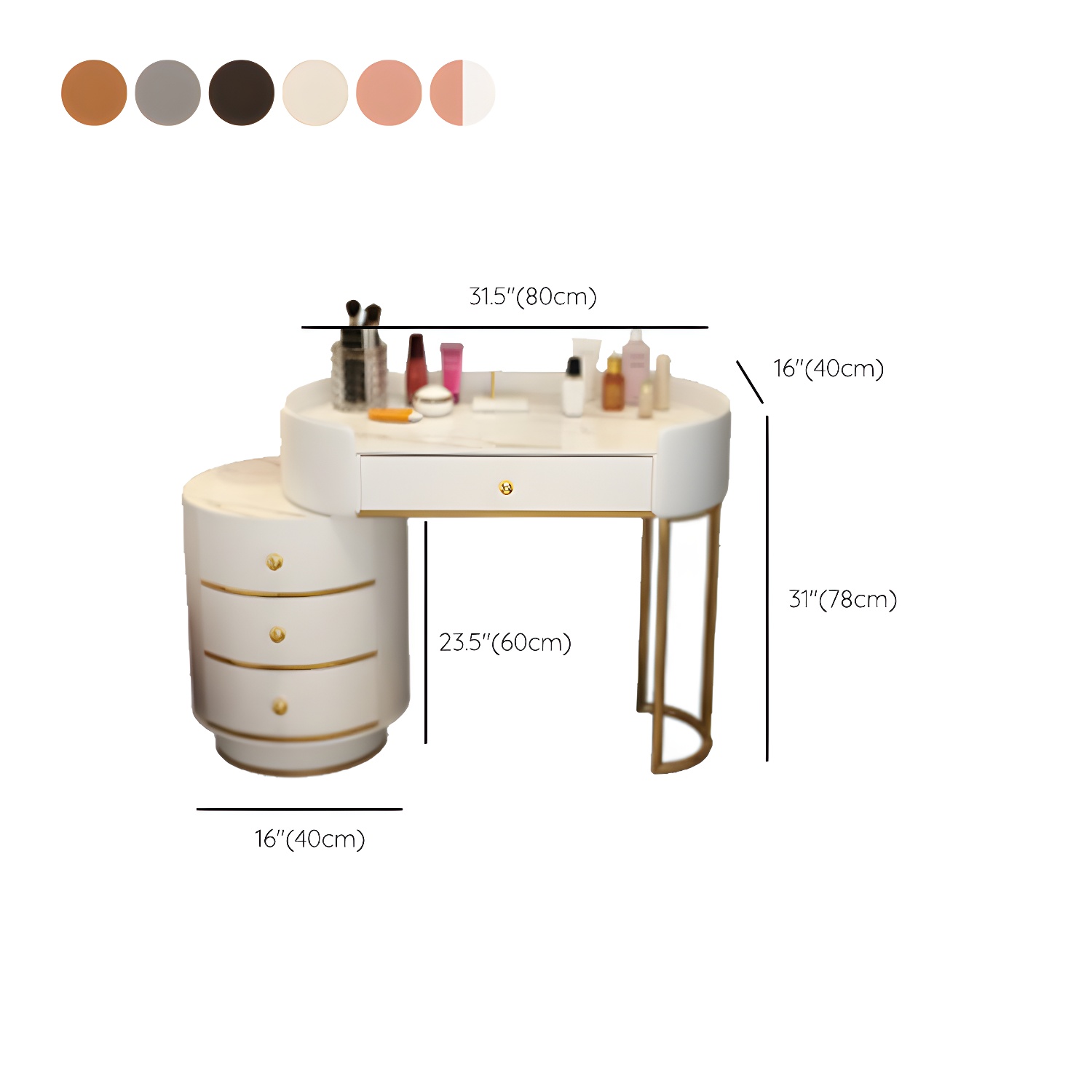 Wooden Makeup Vanity Desk Bedroom Dressing Table Stool Set with Drawer - image 22