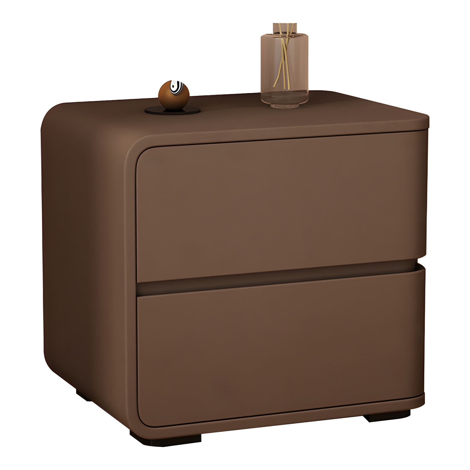 Contemporary Bed Nightstand Solid Wood Bedside Cabinet with 2 Drawers - image 18