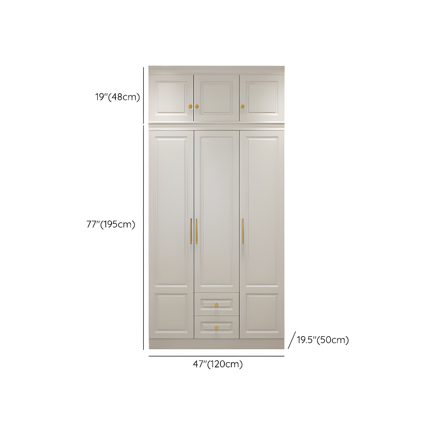 Manufactured Wood White Wardrobe for Home Modern Cabinet with Drawers - image 22