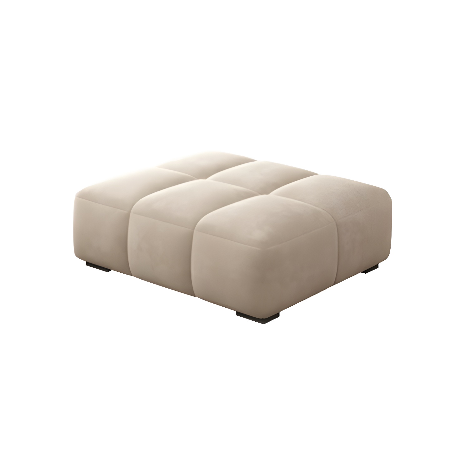 Modern Suede Sectional Sofa with Black Pine Wood Frame and Scratch Resistant Design