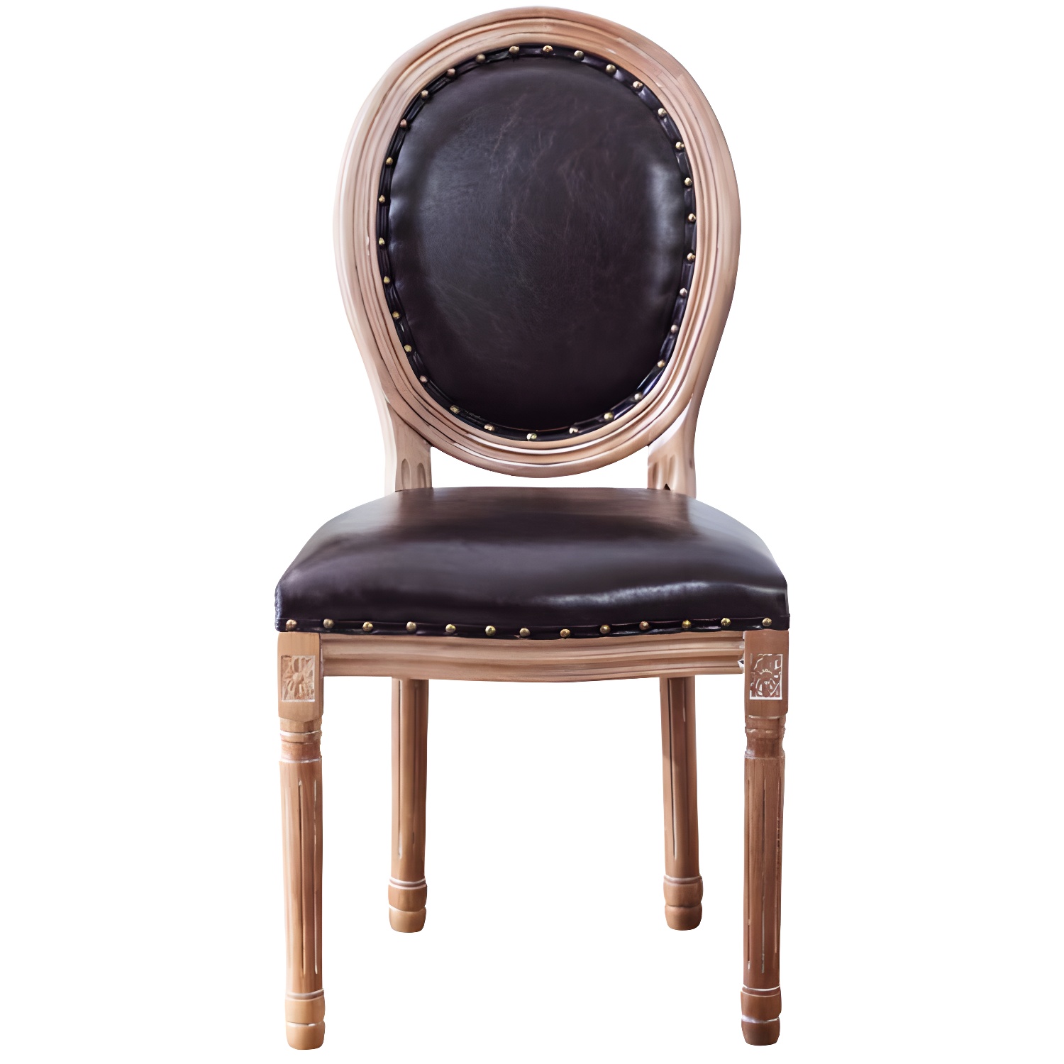 Solid Wood Country Style Dining Room Chair Matte Finish King Louis Back Side Chair - image 21