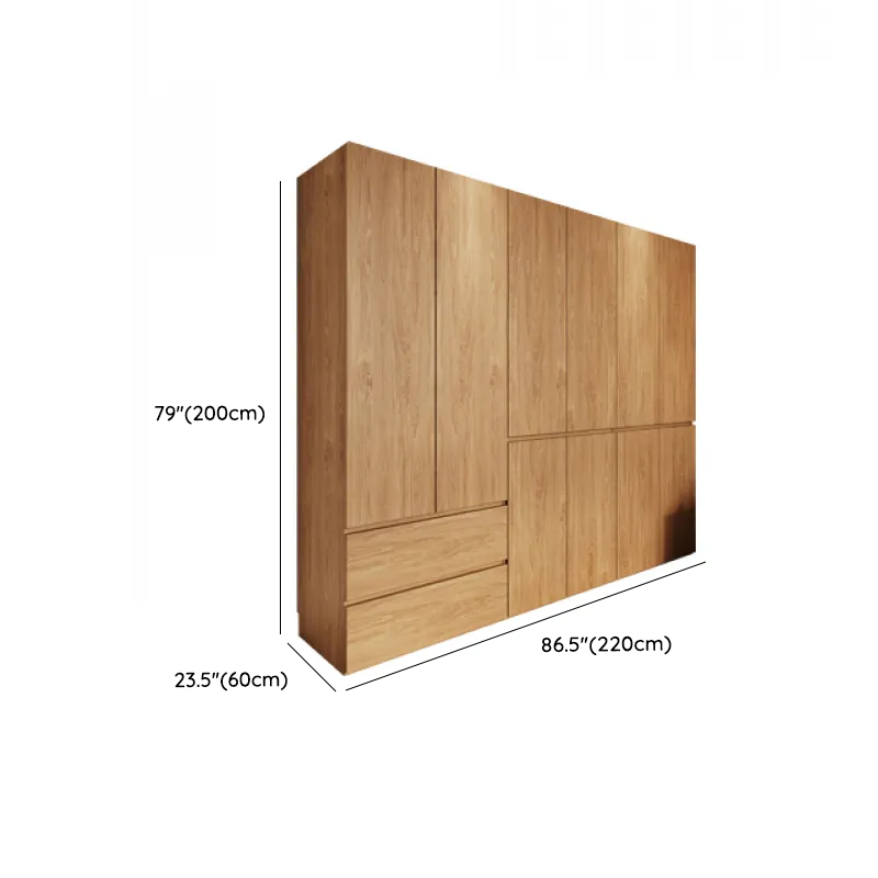 Wood Grain Minimalist Laminate Independent Wardrobe Closet with Soft Close Drawer, Soft Close Door, and Interior Shelves - image 18
