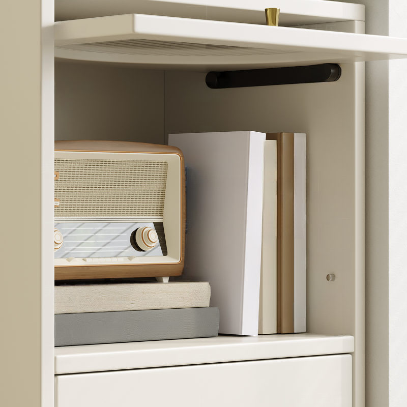 Chalk Contemporary Raw Wood Combo Dresser for Sleeping Quarters with 4 Drawers/3 Drawers Hutch Vertical - image 3