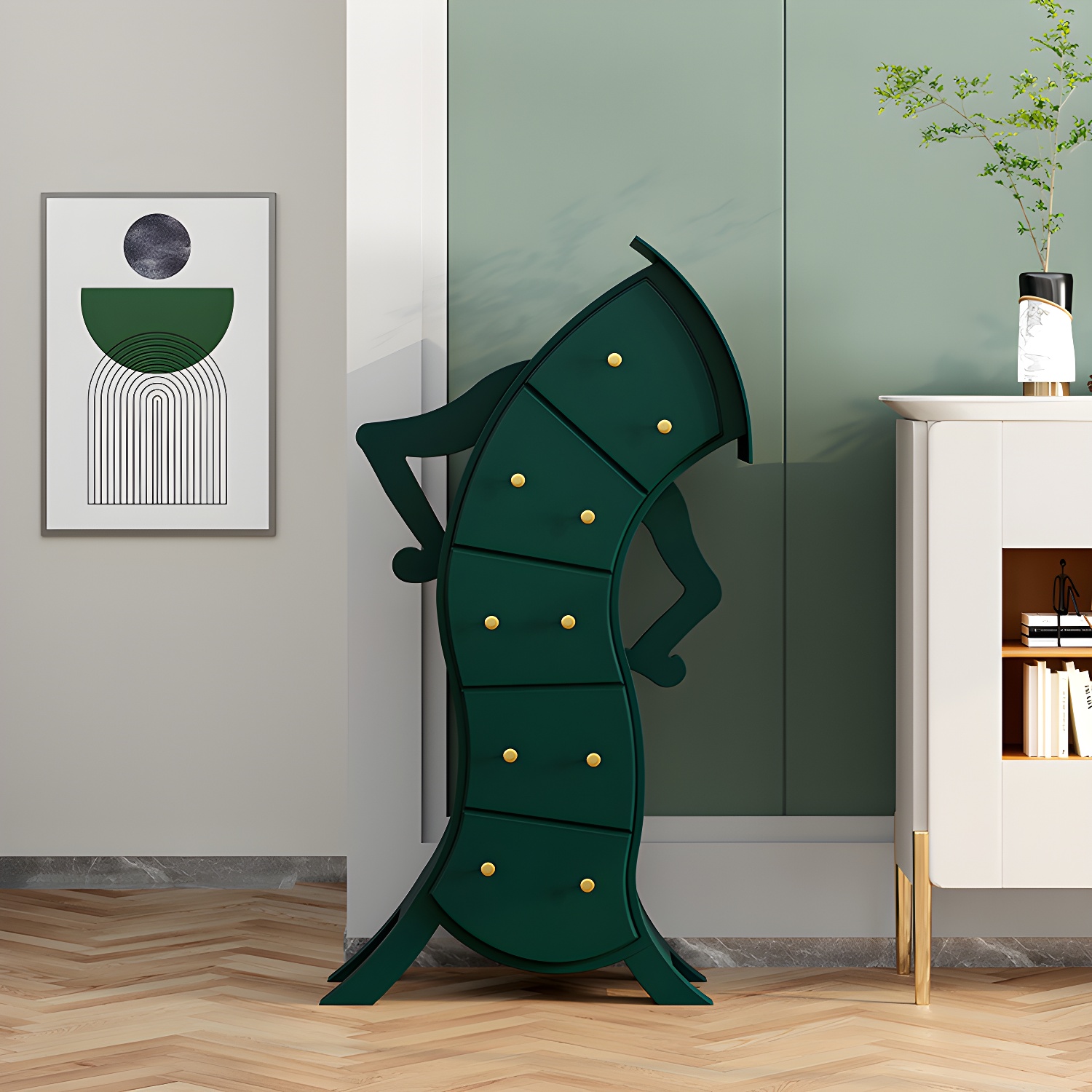 Modern Wood Accent Chest with Soft Close Drawers and Standard Length - image 4