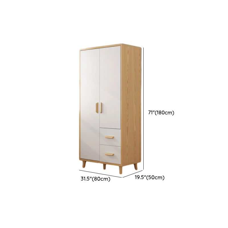 Natural Finish Self-supporting 2-Drawer Wardrobe in Solid and Manufactured Wood - image 17