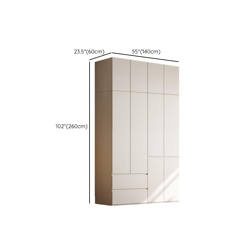 Chalk Modern Natural Wood Standalone Almirah with Soft Close Drawer, Interior Shelves, and Hanging Rod - image 13