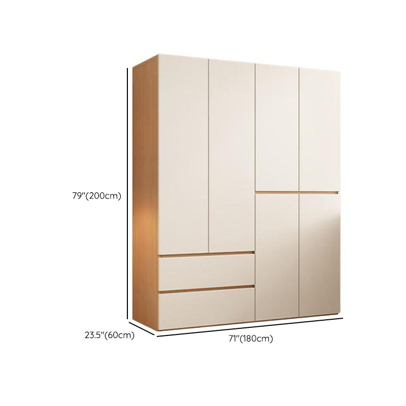 Wood Grain Minimalist Manufactured Wood Wardrobe Closet with Soft Close Drawer, Soft Close Door, Interior Shelves, and Clothing Rod - image 11