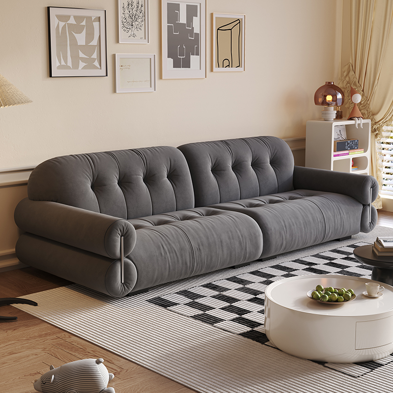 Tear Resistant Standard Sofa with Pu/Flannel Upholstery in White/Sage/Light Brown - image 4