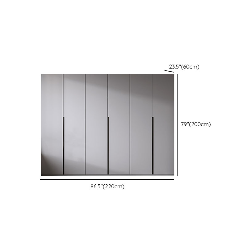 Light Gray Modern Manufactured Wood Wardrobe with Soft Close Drawer, Soft Close Door, Interior Shelves, and Hanging Rod - image 12