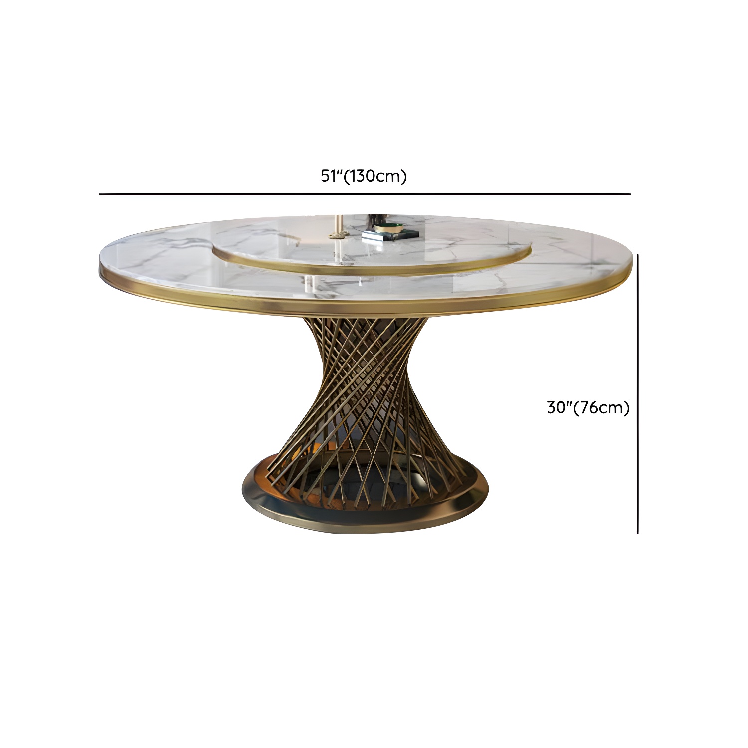 1/5/7/9 Pcs Dining Set with Round Marble Table and Padded Chairs - image 12