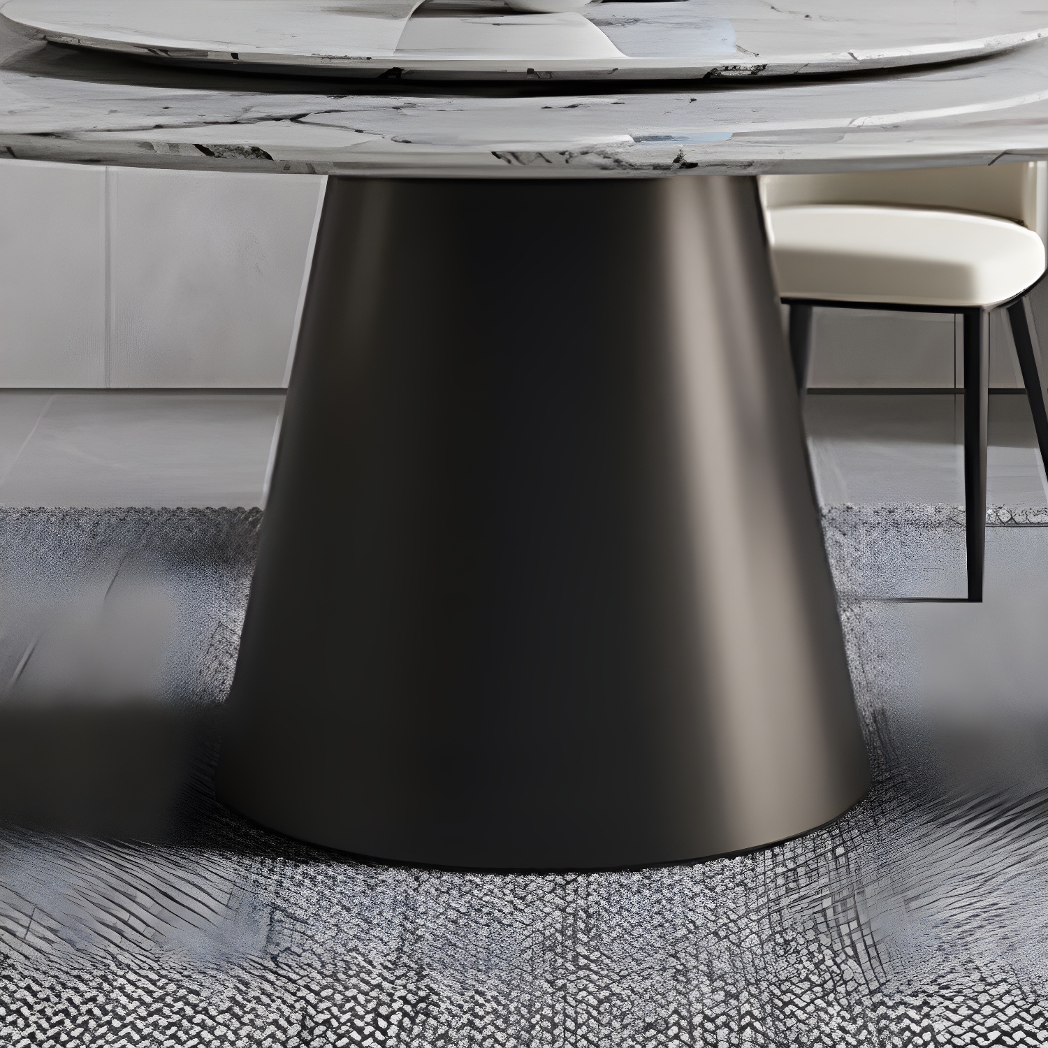 Contemporary Stone Round Dining Set 1/4/7/11 Pieces Turntable Dining Furniture for Home - image 8