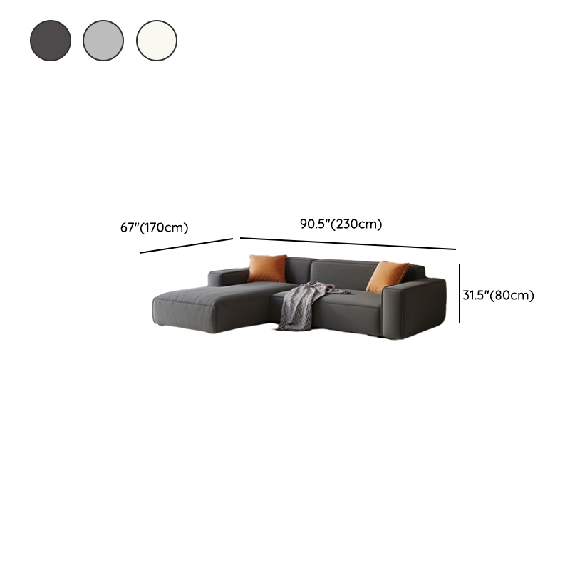Trendy L-Shape Tear Resistant Sofa Chaise for 3-seater with Square Arm and 1 Chaise - image 11