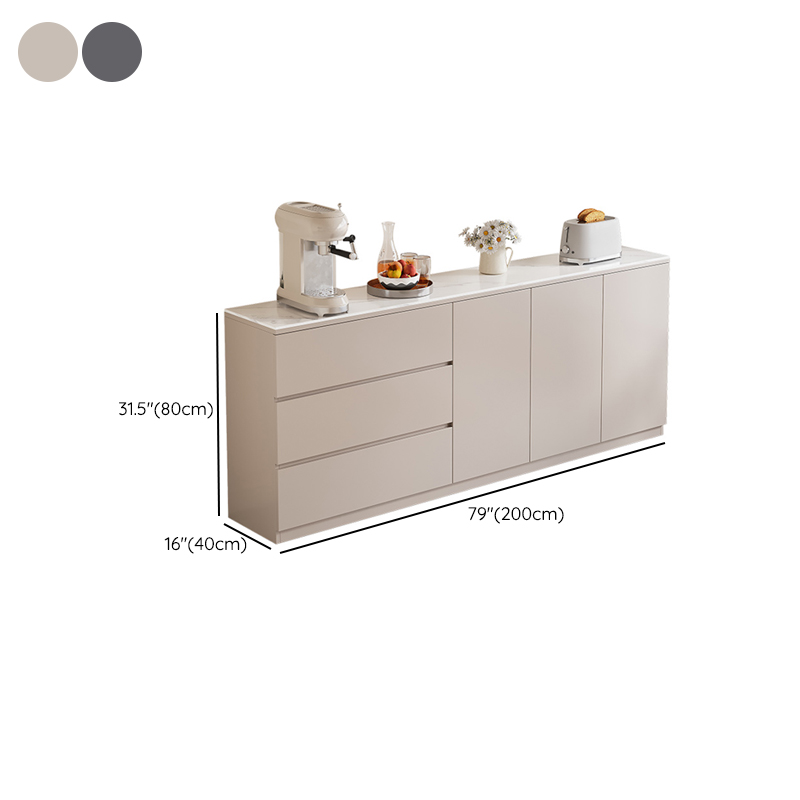 Standard/Wide Modish Adaptable Shelf Sideboard with Pantry Hutch and Sintered Stone Countertop, 3 Drawers/2 Drawers/Single Drawer & 3 Doors/4 Doors - image 13