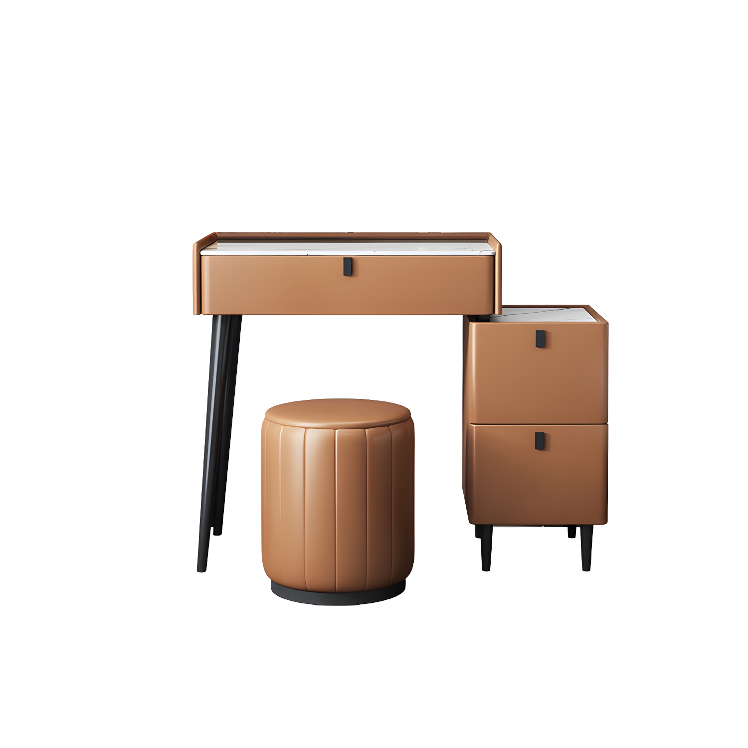 1/3 Drawers Vanity Set with Stool Modern Stone Top Dressing Table - image 9