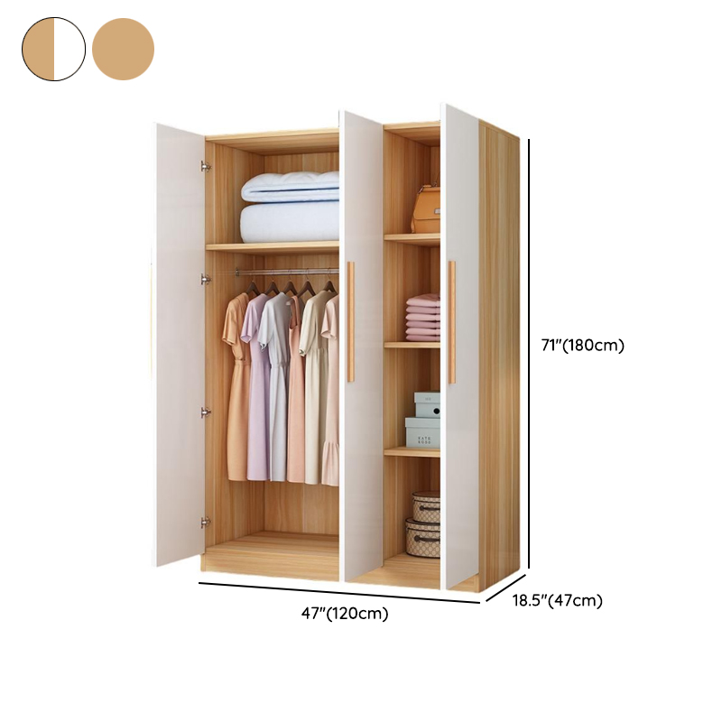 Minimalist Manufactured Wood Wardrobe Closet with Interior Shelves and Clothing Rod - image 13