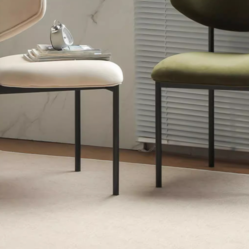 Scandinavian Side Chair with Uncovered Back, Upholstered, Ink/Gilded Metal Legs - image 19