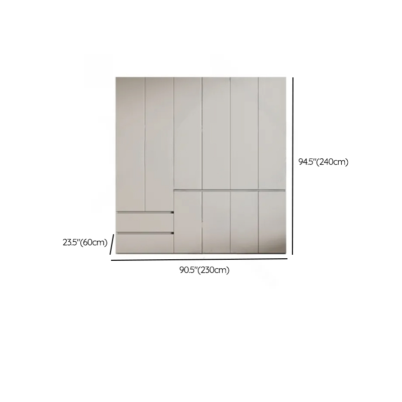 Cream Trendy Reclaimed Wood Wardrobe Armoire with Soft Close Drawer, Soft Close Door, Interior Shelves, and Clothing Rod - image 78