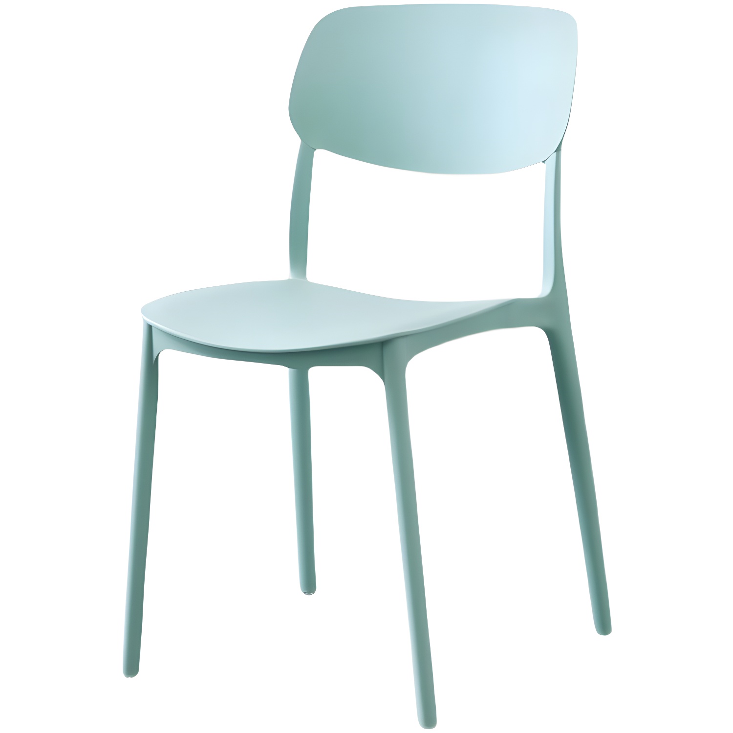 Scandinavian Stackable Armless Dining Chairs Plastic Open Back Dining Side Chair - image 16