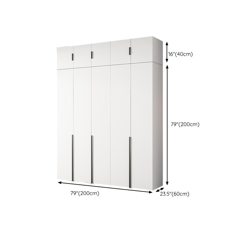 White Wood Wardrobe Armoire with Hinged Doors and Shelves Included - image 21