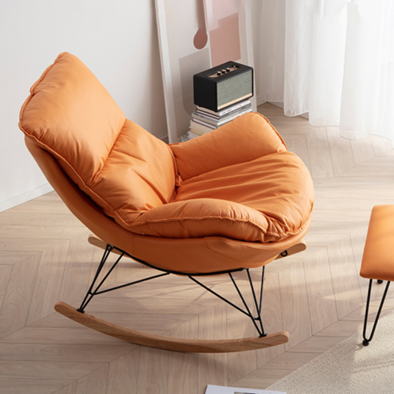 Modern Upholstered Rocking Chair Set with Slipcover and Ottoman - image 11