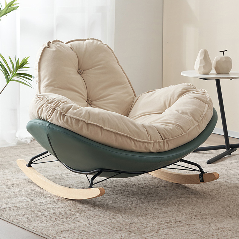 Modern Upholstered Rocking Chair - Small Height, Strongly Built Supporting 398lbs+ Weight - image 4