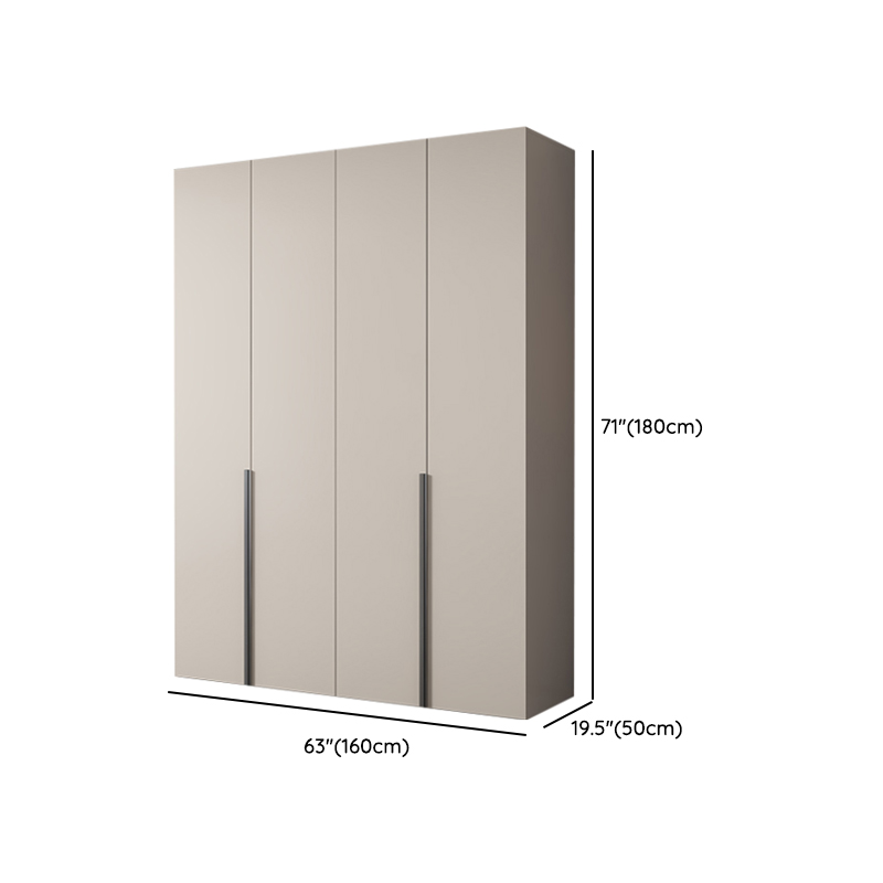 Cream Trendy Timber Standalone Wardrobe Armoire with Soft Close Door, Interior Shelves, and Articulated Mechanism - image 14