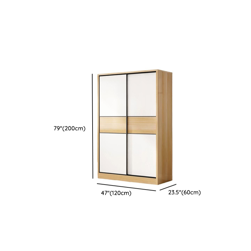 Natural Finish Modish Laminate Wardrobe Closet with 3-Drawer/4-Drawer, Interior Shelves, and Clothing Rod - image 7