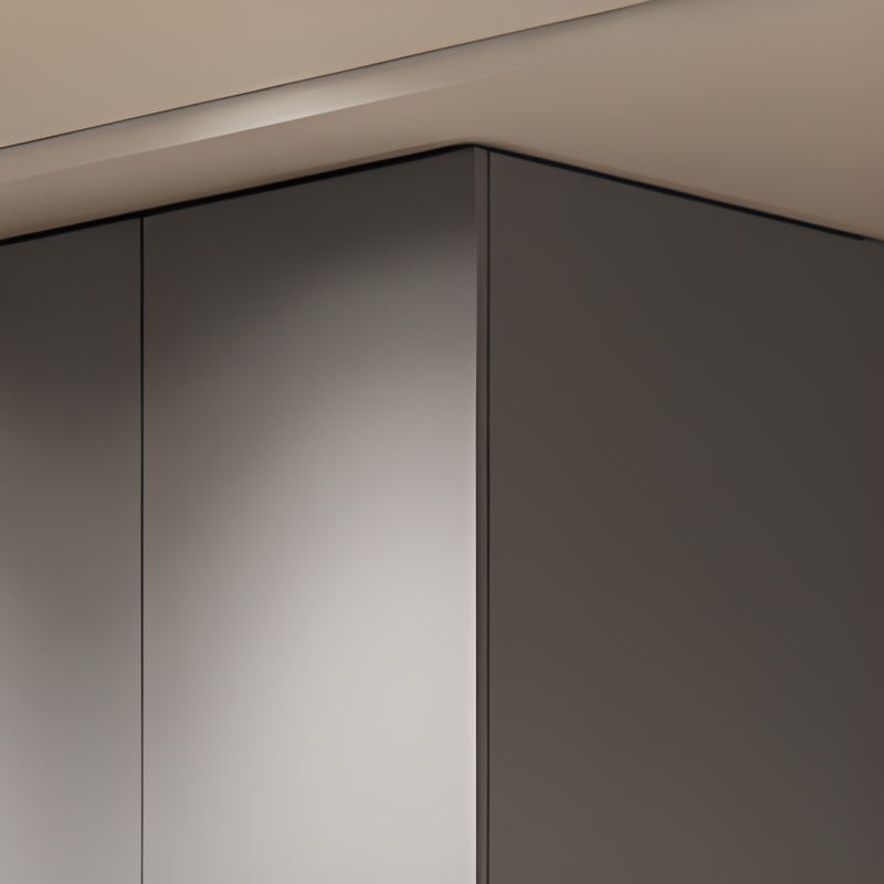 Dove Grey Minimalist Manufactured Wood Wardrobe Closet with Compartments, Soft Close Door, Interior Shelves, and Clothing Rod - image 3