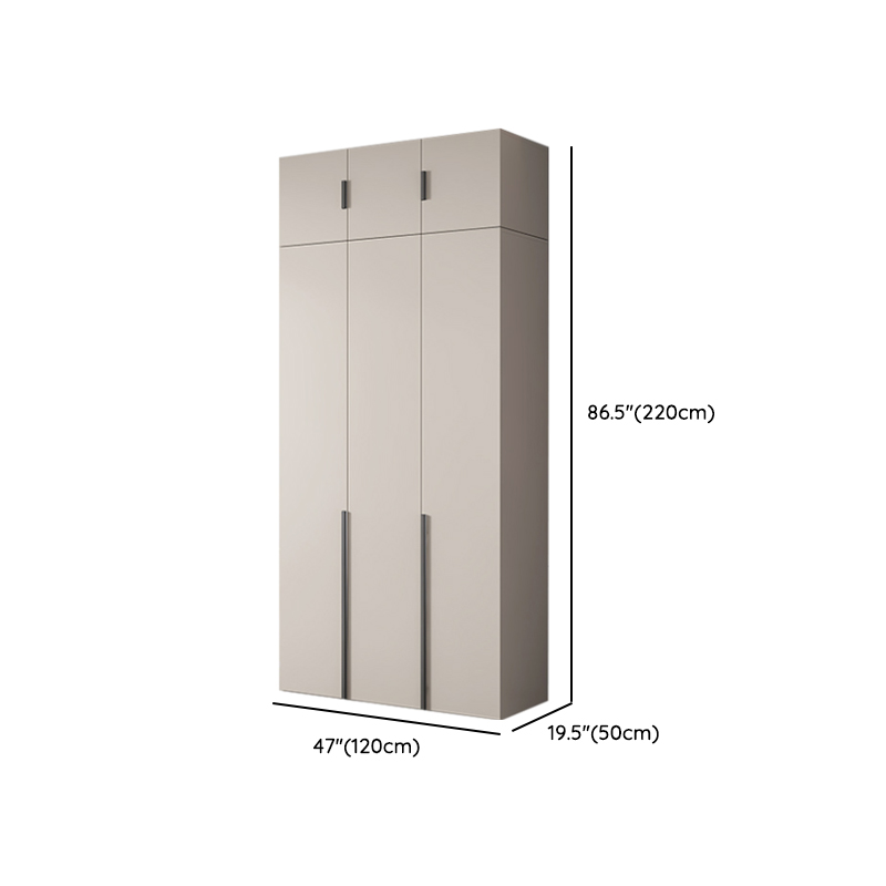 Cream Trendy Timber Standalone Wardrobe Armoire with Soft Close Door, Interior Shelves, and Articulated Mechanism - image 16
