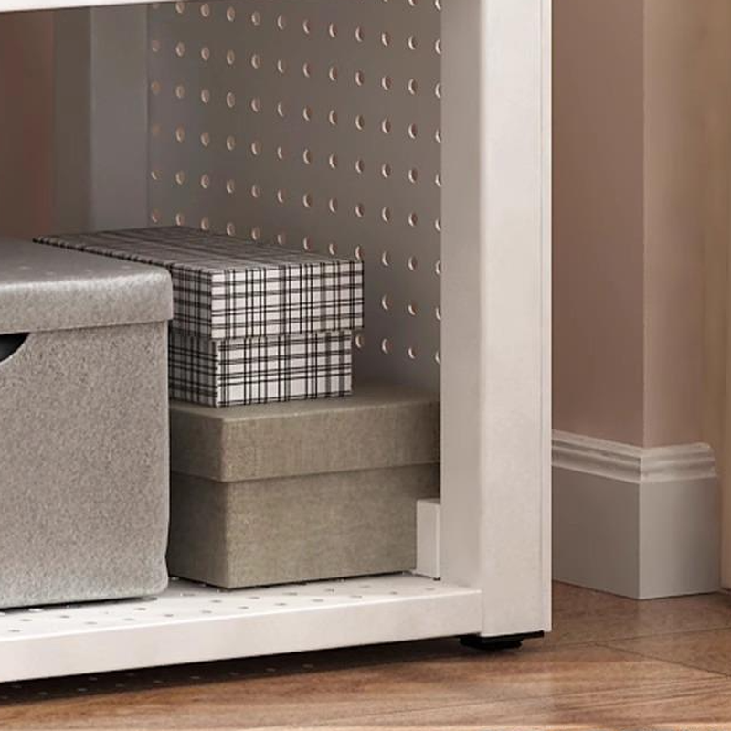 Chalk Modish Alloy Wardrobe Closet with Interior Shelves and Clothing Rod - image 8