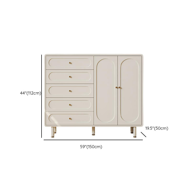 Chalk Casual Composite Wood Combo Dresser with 5/4 Drawers, Hutch, 3 Interior Shelves, Horizontal Orientation - image 16