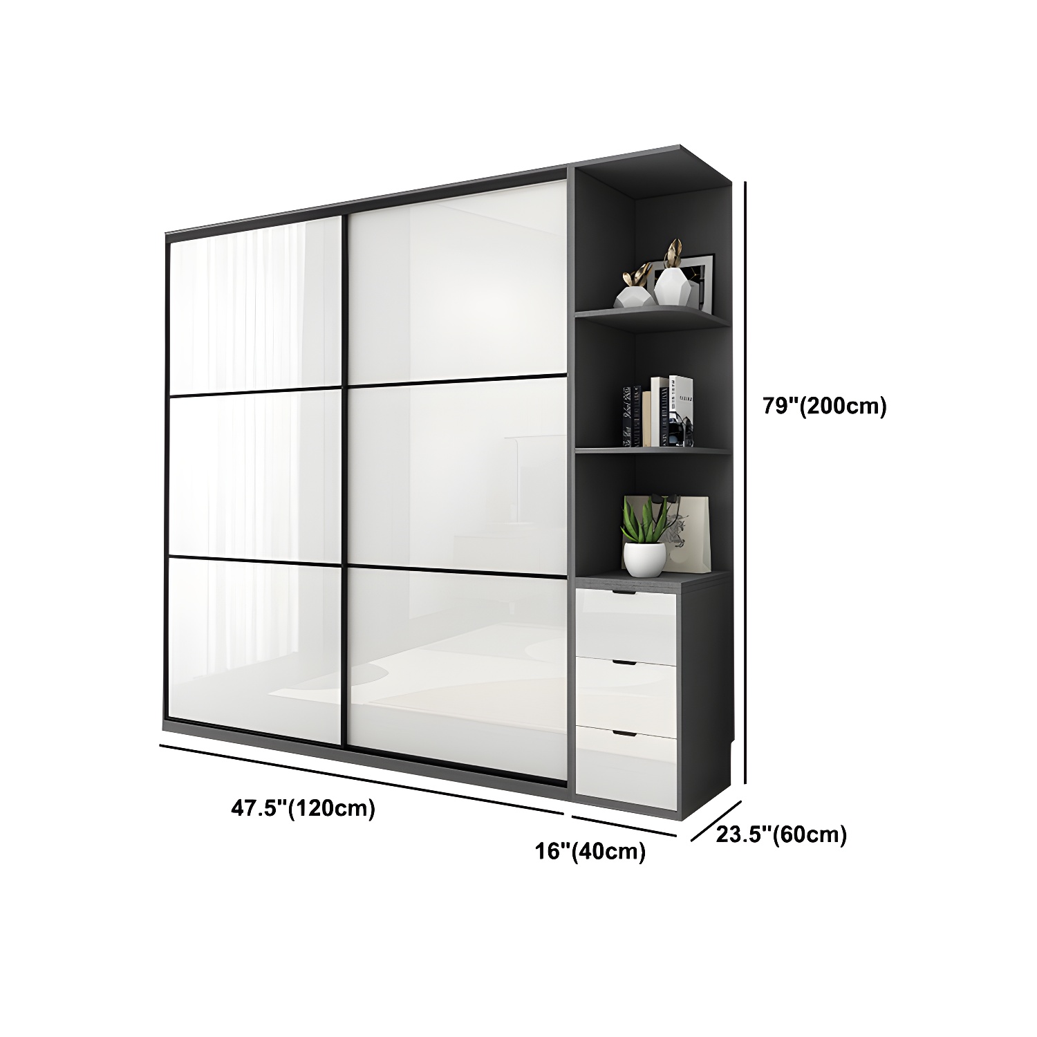 Sliding Engineered Wood Wardrobe Closet Modern Wardrobe Armoire - image 19