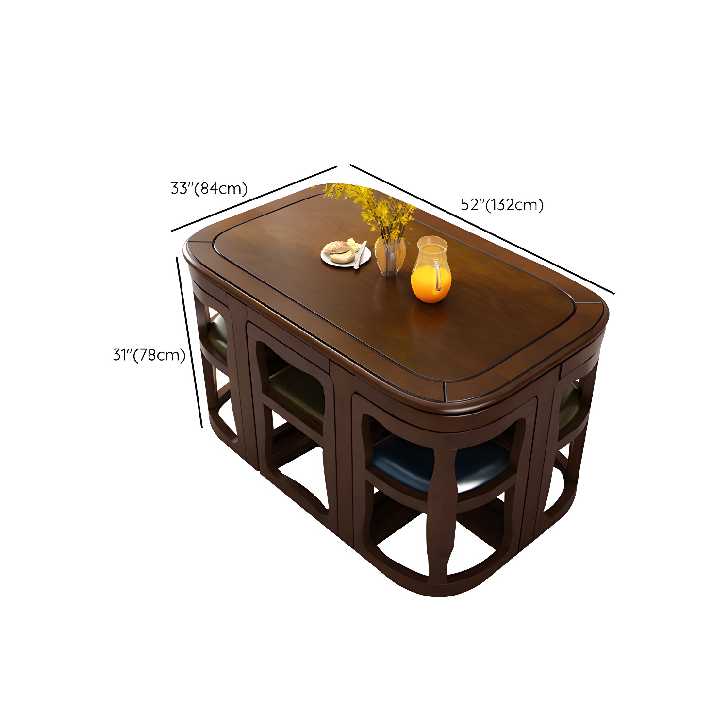Modern Wood Dining Set in Medium Brown - Table and Chairs with Solid Wood Features - image 13