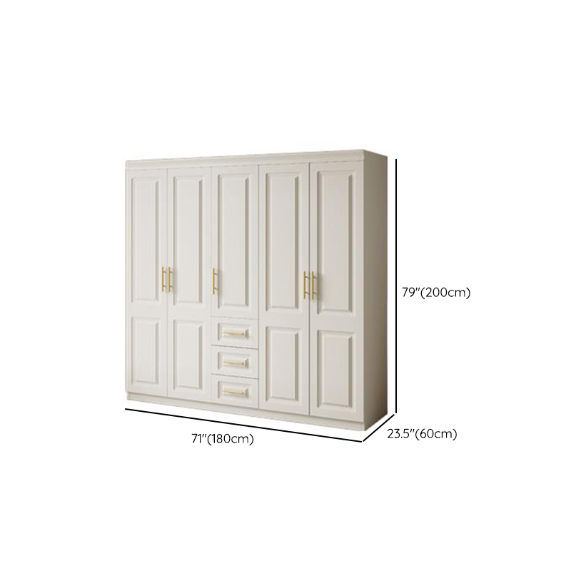 White Minimalist Laminate Wardrobe Closet with Soft Close Drawer, Soft Close Door, Interior Shelves, and Clothing Rod - image 9