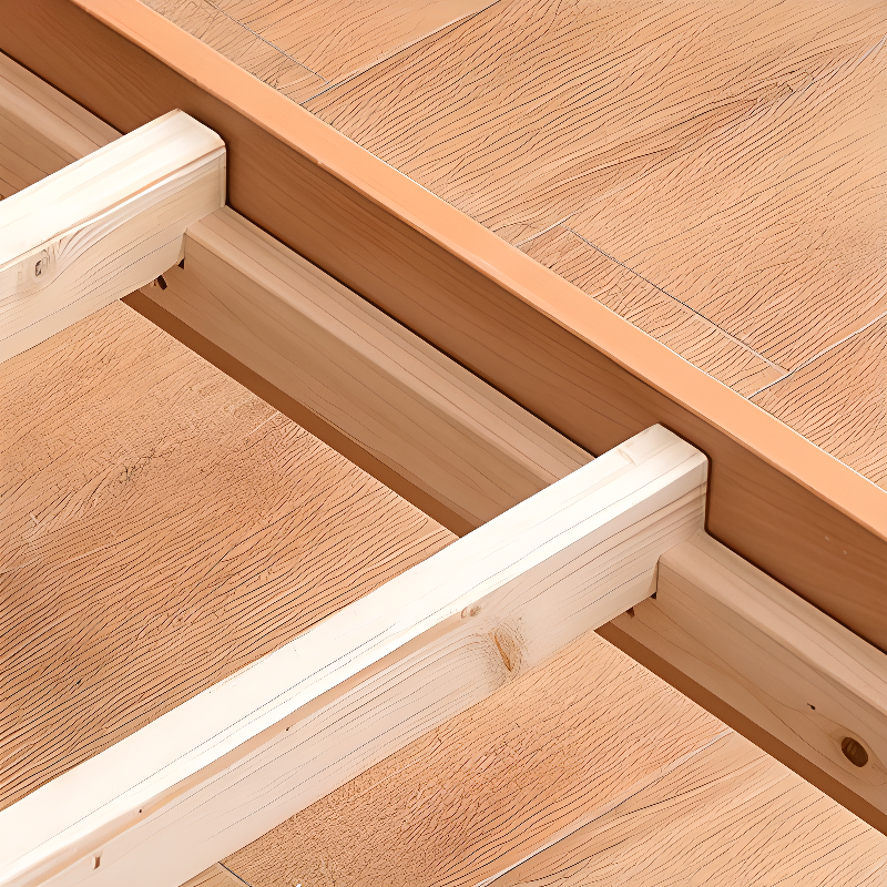 Natural Finish Solid Color Lumber Storage Bed/Pallet Bed Frame with 2 Storage Boxes, Bedroom - image 3