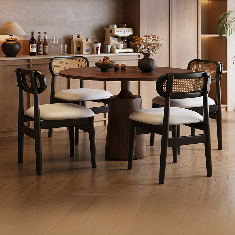 Simple Drawing Room Side Chair with Exposed Back, Upholstered Seat, and Wooden Legs - image 5