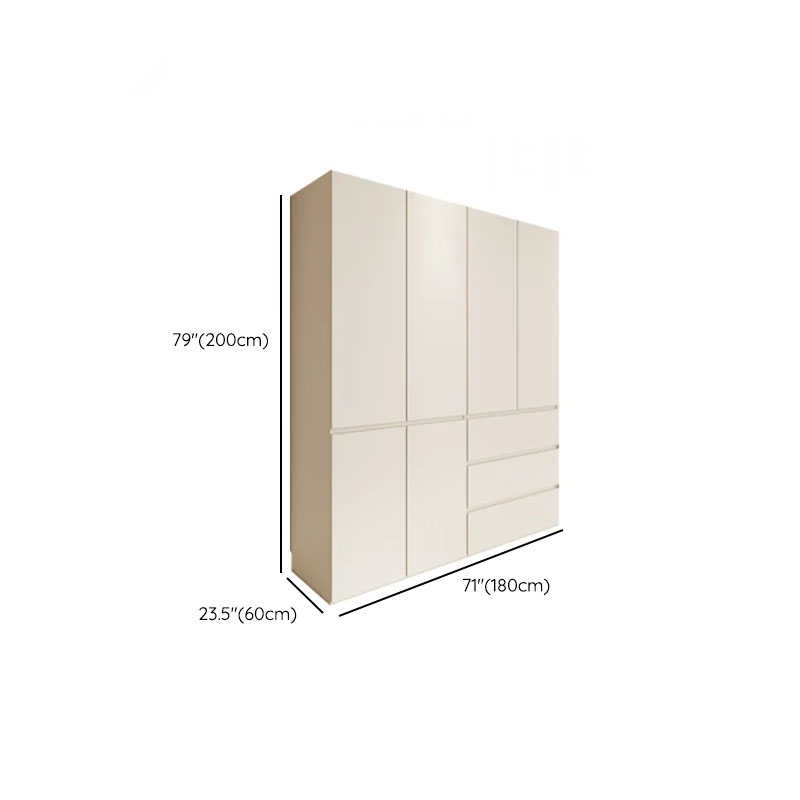 Beige Manufactured Wood Independent Wardrobe Closet with Soft Close Drawer, Soft Close Door, Interior Shelves, and Articulated Mechanism - image 9