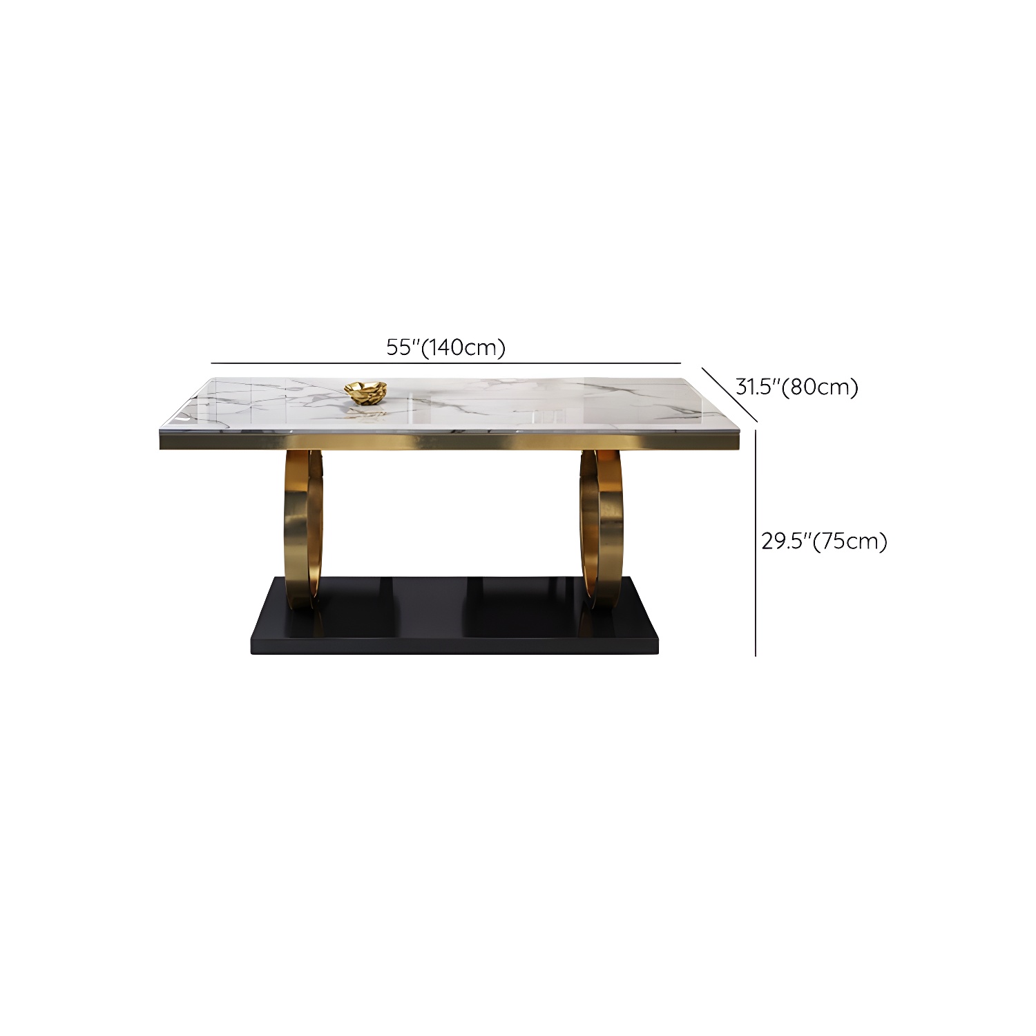Glam Marble Dining Set with Gold Metal Pedestal Base - White and Beige - 1/5/7 Piece Set - image 13