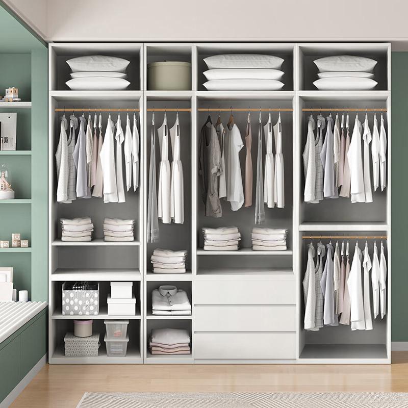 White Contemporary Alloy Cabinet Armoire with 3/6/9 Drawers, Flexible Shelf, and Hanging Rod - image 2