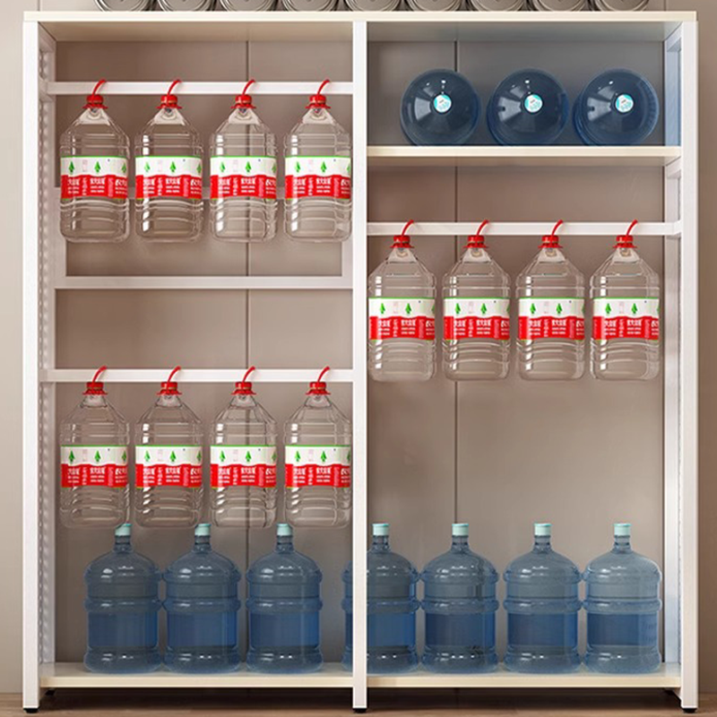 White Modish Alloy Armoire Cabinet with Interior Shelves and Clothing Rod