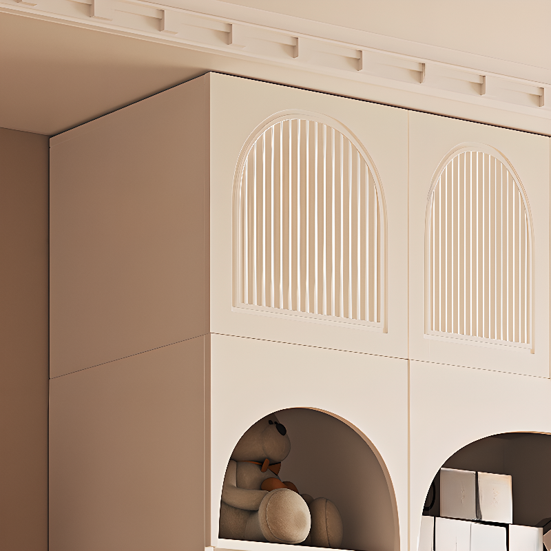 Chalk Almirah in Timber with Clothing Rod, 3 Cabinets/2 Cabinets and 5-Drawer/4-Drawer/3-Drawer in a Minimalist Style, 3-Shelf/2-Shelf Included/Not Included - image 6