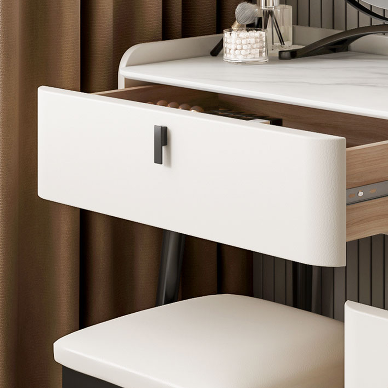 Orange/Gray/Beige Vanity Set with Drawers and Adjustable Brightness Mirror - image 13