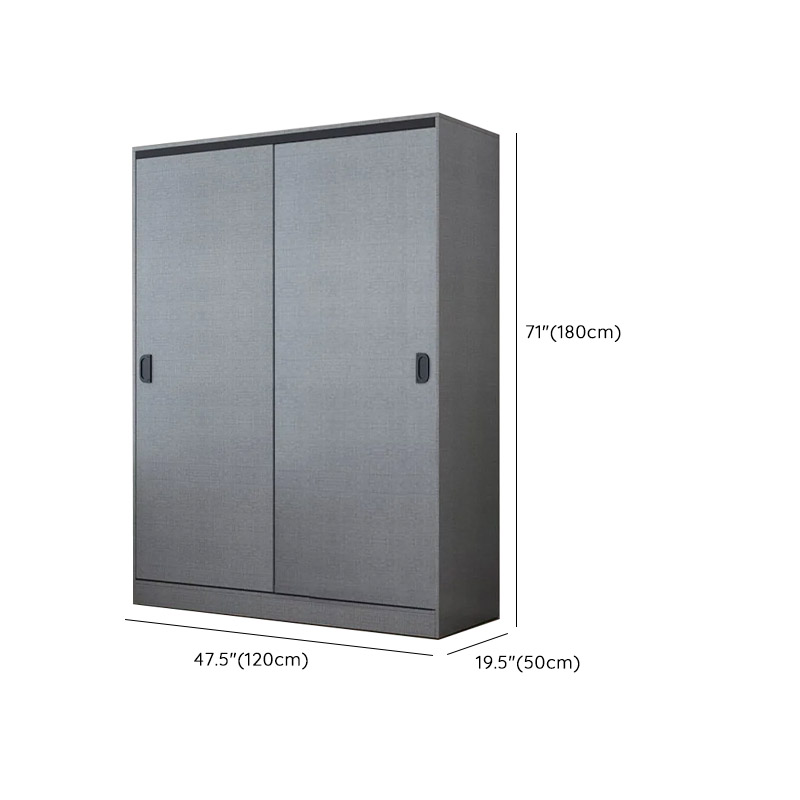 Dove Grey Modern Timber Wardrobe with Self-supporting Design, Soft Close Features, and Clothing Rod - image 8