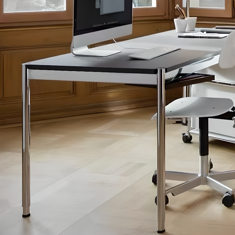 Fixed Table Standard Height Rectangular Dining Table for 8/4 People/6 People with Stainless Steel Legs and a Top in Engineered Wood in a Modern Simple Style - image 9