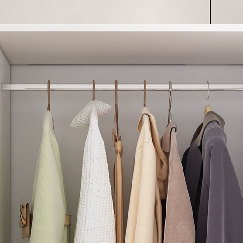 White Modish Timber Wardrobe with Soft Close Door, Interior Shelves, and Hanging Rod - image 5